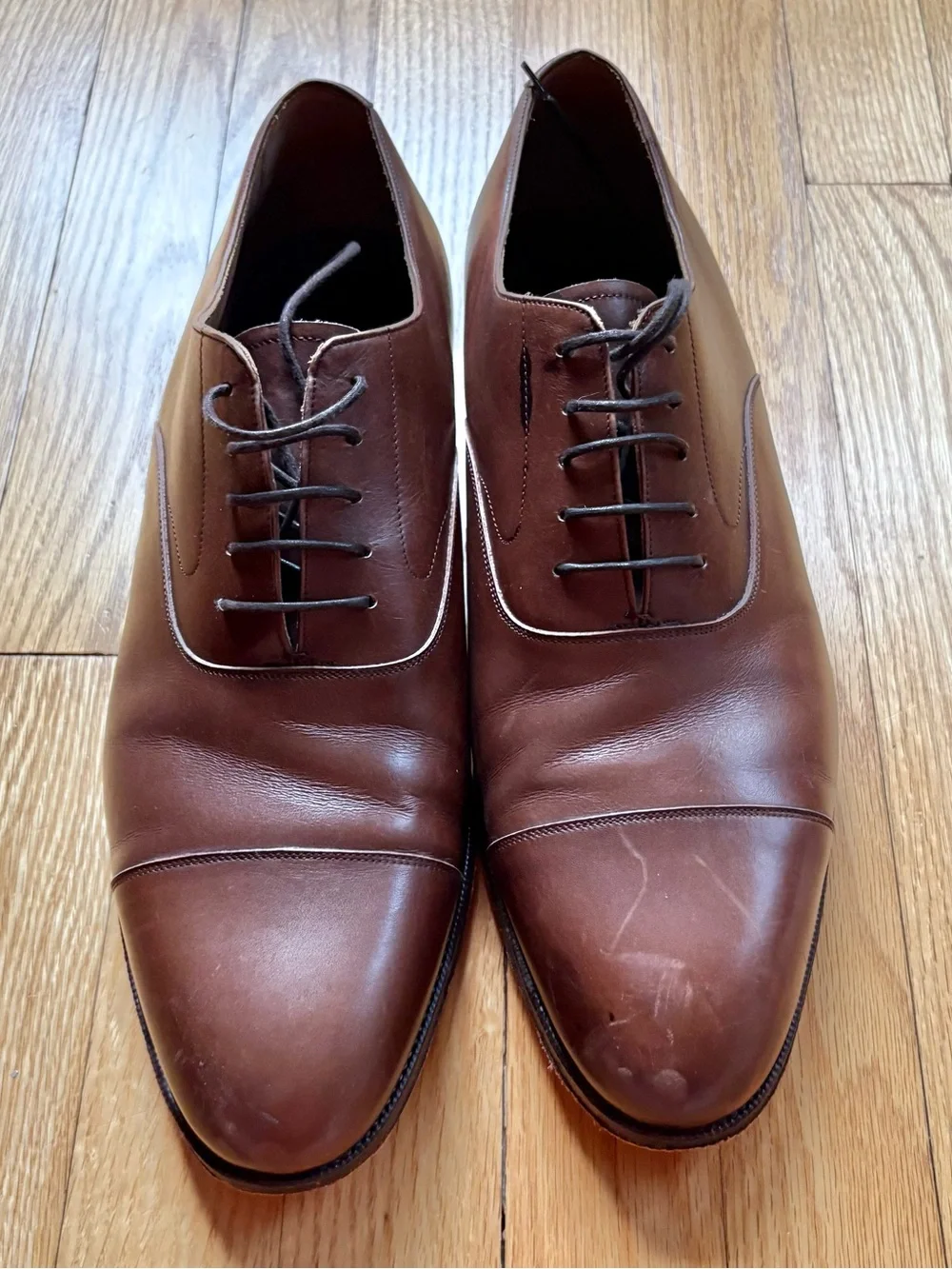 Meermin Mallorca Men’s Leather Cap Toe Shoes Size 11 Brown 19703